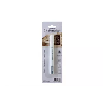 Rotulador de tiza EUROPEL 3 mm, blanco, punta redonda o bisel, envase blister (1 ud.) 356508