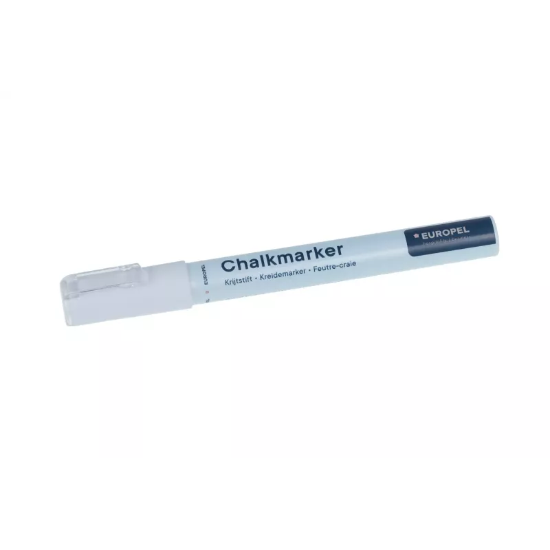 Rotulador de tiza EUROPEL 3 mm, blanco, punta redonda o bisel, envase blister (1 ud.) 356508