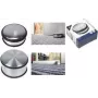 Tope de puerta metálico cromado Kangaro K-11000, 100 mm de diámetro, 45 mm de altura, 1,25 kg