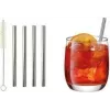 Pajitas de acero inoxidable Metaltex, rectas, 125 mm, plata, set de 4 con cepillo de limpieza 253182000