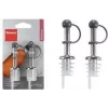 Metaltex Vertedor de botellas de acero inoxidable, set de 2 piezas con tapones de PE, vertido controlado para aceite, vinagre, aliños 257100080