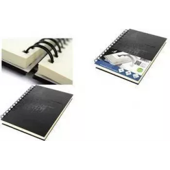 Kangaro Cuaderno de bocetos de espiral Design A5, 80 hojas, 140 g/m², papel crema libre de ácido, tapa dura negra K-5577