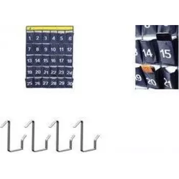 Kangaro Organizador de pared para smartphone con 30 compartimentos numerados, tela gris, apto para pared (K-01501)