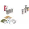 Metaltex Set de especieros Shake Line, 3 piezas, vidrio con tapas giratorias de acero inoxidable y plástico, 100 ml cada uno 259851000
