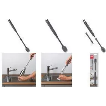Metaltex Cepillo para botellas ajustable Brush-Up, gris, 300-400 mm, cerdas de silicona, mango de PP 297612000