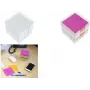 KANGARO K-6301 Caja de notas transparente, prellenada con 700 hojas en varios colores, plástico con hueco para los dedos