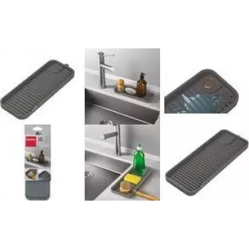 Metaltex Organizador de fregadero de silicona Tidy-Mat, gris, 230 mm 320490000