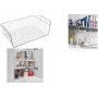 Cesta colgante bajo estante Metaltex Babatex, metal con revestimiento de plástico, blanco, 300 x 260 x 140 mm 363830014