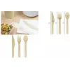 Set de cubiertos de madera desechables Kangaro, 200 unidades, madera de abedul, 160 mm, biodegradable K-157510