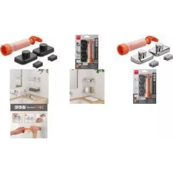 Set de ganchos Metaltex VacuumFix, negro mate, 2 ganchos, sin taladrar, 3 kg de carga 404998000