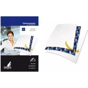 KANGARO K-7900086 Papel carbón, DIN A4, 10 hojas, azul, 210 x 297 mm, para escritura a mano