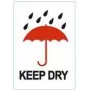 RILLPRINT Etiquetas de advertencia KEEP DRY adhesivo permanente, blanco/rojo/negro, 74 x 105 mm, 500 etiquetas por rollo 76960