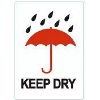 RILLPRINT Etiquetas de advertencia KEEP DRY adhesivo permanente, blanco/rojo/negro, 74 x 105 mm, 500 etiquetas por rollo 76960