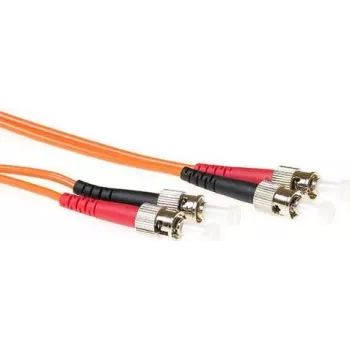 ACT Cable de parcheo de fibra óptica 0,5 m LSZH multimodo 62,5/125 OM1 dúplex ST/ST (RL1000)