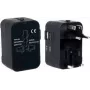 PAVO Adaptador de viaje universal con función de carga USB (US/AU/EU/UK), negro 8025329