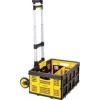 Stanley SXWTD-509 Carro plegable y cesta plegable de 25 kg, set, capacidad de carga 60 kg, aluminio, negro/amarillo