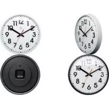 NEXTIME NXT Reloj de pared de cuarzo 260 mm esfera blanca números negros carcasa de plástico 7308WI