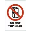 RILLPRINT DO NOT TOP LOAD Etiquetas de advertencia adhesivas permanentes, blancas con texto rojo/negro, 74 x 105 mm, 500 etiquetas por rollo 76950