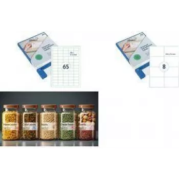 RILLPRINT Etiquetas universales, 70 x 37 mm, transparentes autoadhesivas, para impresoras de inyección de tinta, láser y láser color – 1 paquete (83212)