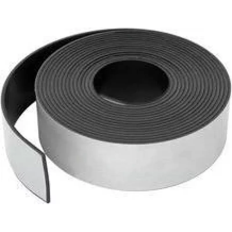 RILLPRINT Cinta magnética, 50 mm x 5 m, blanca, 0,6 mm de grosor, autoadhesiva, flexible, recortable, escribible, extraíble, reutilizable 89403