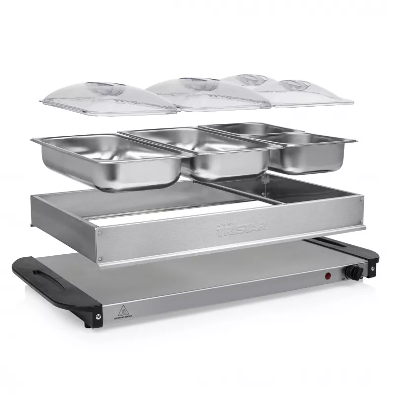 Tristar BP-6285 calentador de buffet, 300 W, acero inoxidable