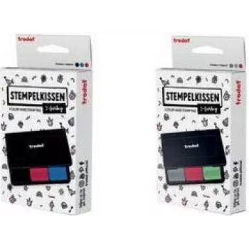 Trodat 9051 Almohadilla multicolor, 3 colores negro/rojo/azul, 90 x 50 mm, tinta indeleble 204097