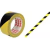 RAADHUIS Cinta de señalización para suelo, 50 mm x 33 m, PVC negro/amarillo, 1 rollo RD-351142-3