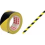 RAADHUIS Cinta de señalización para suelo, 50 mm x 33 m, PVC negro/amarillo, 1 rollo RD-351142-3