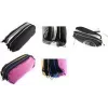 KANGARO K-56401 Estuche ovalado con 3 compartimentos con cremallera, poliéster, gris/blanco/negro