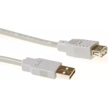 ACT Cable alargador USB 2.0 USB-A conector macho a USB-A conector hembra, 1,8 m, marfil (SB2198)
