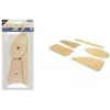 Kangaro Set de espátulas de madera para arcilla, 5 piezas para modelar, raspar y alisar arcilla o porcelana (K-840101)