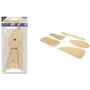Kangaro Set de espátulas de madera para arcilla, 5 piezas para modelar, raspar y alisar arcilla o porcelana (K-840101)