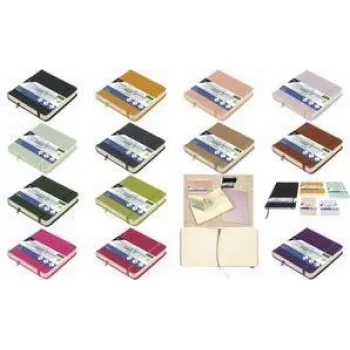 Kangaro K-861202 Cuaderno de bocetos, 80 hojas, 120 x 120 mm, tapa dura de PU rosa antiguo, papel crema de 140 g/m²