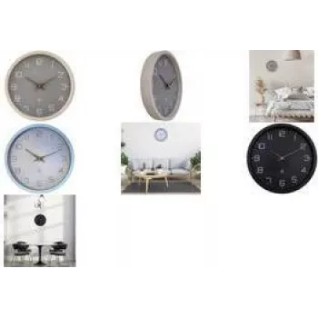 NEXTIME NXT ECO Reloj de pared 300 mm esfera beige carcasa gris números blancos cuarzo 7373BE