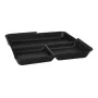 PAPSTAR Circulware bandeja reutilizable, rectangular, 3 compartimentos, negra, polipropileno con 30% de cargas minerales, 1 ud. (97023)