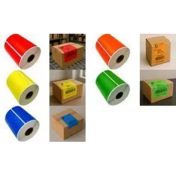 RILLPRINT 67842 etiquetas en rollo térmicas directas para impresoras Zebra, 102 x 152 mm, naranja, adhesivo permanente, 1 rollo
