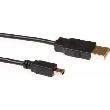 ACT SB2413 cable USB 2.0 de 3 m conector macho USB-A a conector macho Mini-USB B negro