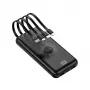 MRDISC PB-LEOsmart batería externa inalámbrica 10000mAh con cables integrados, carga rápida PD22.5W, salida inalámbrica 15W, negro