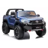 LEAN CARS Toyota Hilux DK-HL850 coche eléctrico de juguete para niños, pintado en azul, 4x4, 2 plazas, mando a distancia, luces LED, MP3, Bluetooth