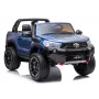 LEAN CARS Toyota Hilux DK-HL850 coche eléctrico de juguete para niños, pintado en azul, 4x4, 2 plazas, mando a distancia, luces LED, MP3, Bluetooth
