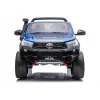 LEAN CARS Toyota Hilux DK-HL850 coche eléctrico de juguete para niños, pintado en azul, 4x4, 2 plazas, mando a distancia, luces LED, MP3, Bluetooth