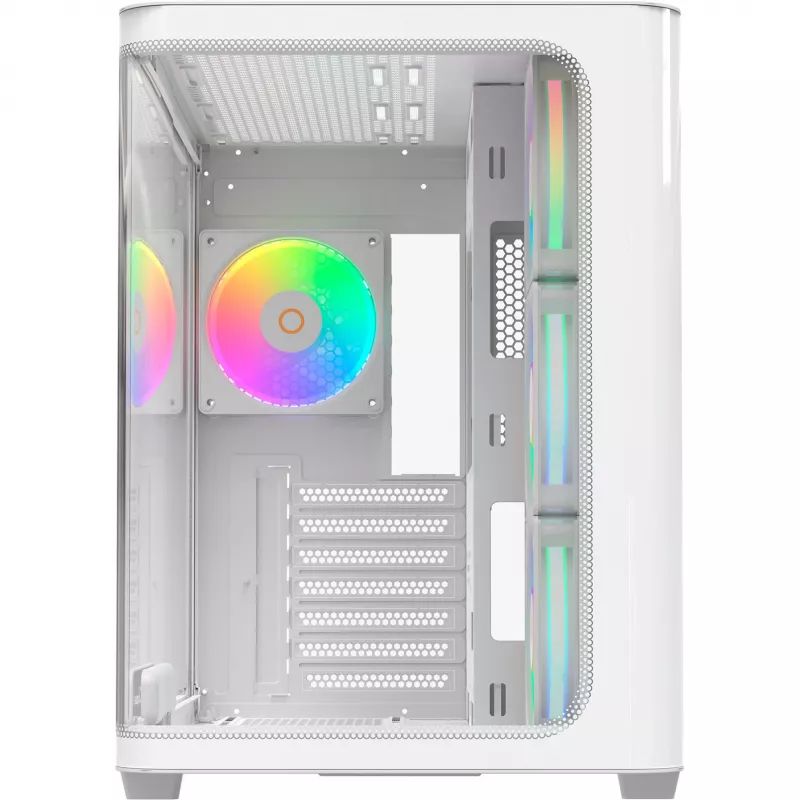 Ocypus Iota C70 Curve ARGB Digital blanco caja de PC semitorre con cristal panorámico 270°