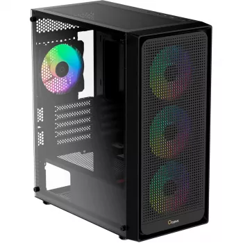 Ocypus Gamma C50 ARGB Negro Caja con cristal templado semitorre