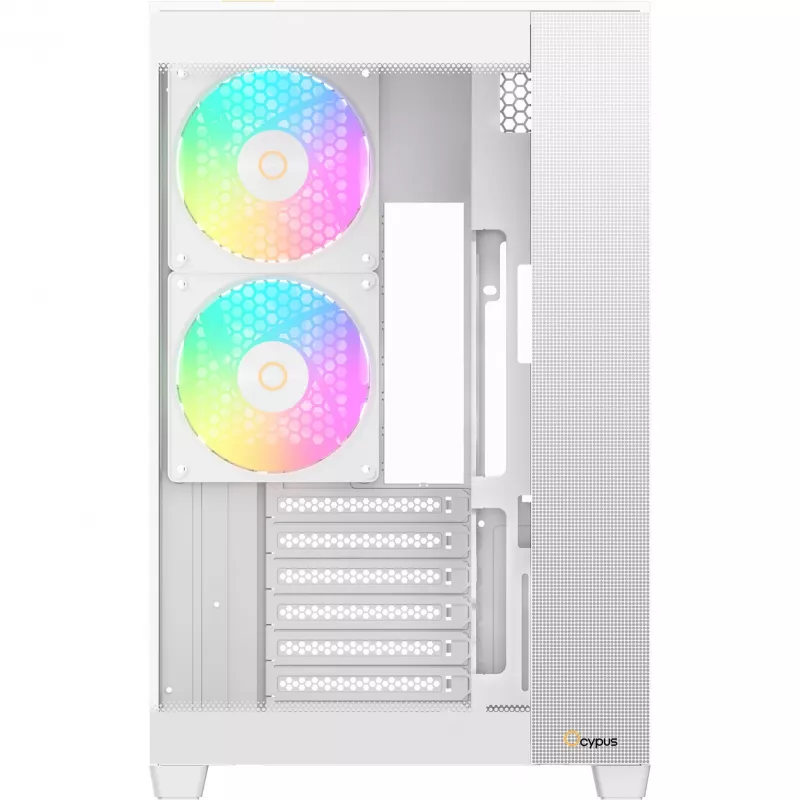 Ocypus Delta C74 ARGB Caja semitorre blanca con cristal panorámico