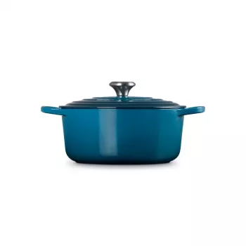 Le Creuset Signature olla redonda de hierro fundido, 26 cm, 5,3 L, Marseille Blau