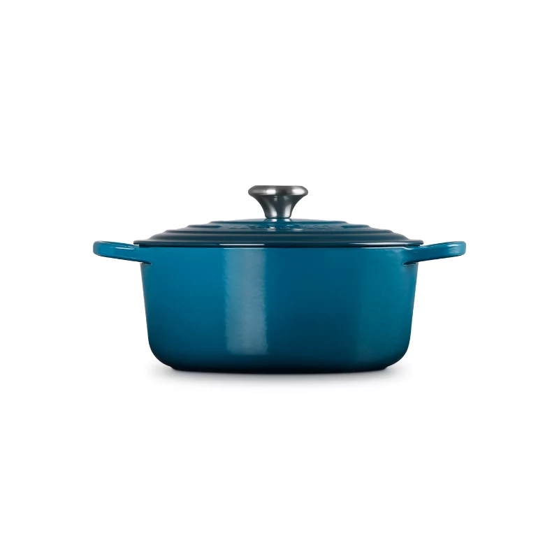 Le Creuset Signature olla redonda de hierro fundido, 26 cm, 5,3 L, Marseille Blau