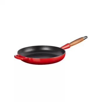 Sartén de hierro fundido LE CREUSET con mango de madera 28 cm Rojo
