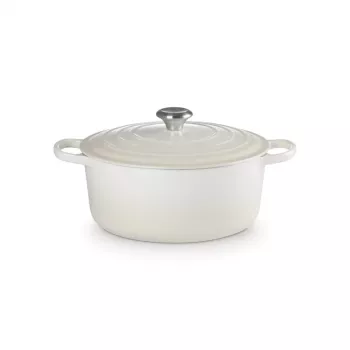 LE CREUSET Olla redonda de hierro fundido esmaltado 34cm 12L Crema