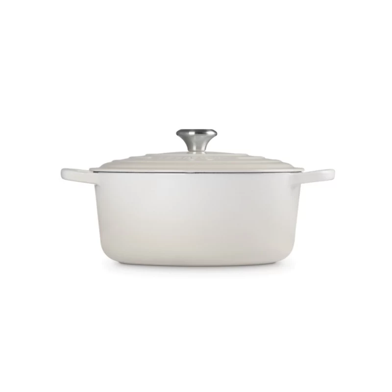 LE CREUSET Olla redonda de hierro fundido esmaltado 34cm 12L Crema