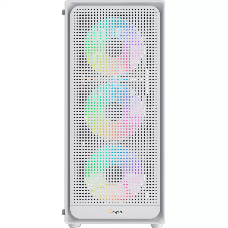 Ocypus Gamma C50 ARGB Caja de PC semitorre blanca, cristal templado, 3 ventiladores ARGB